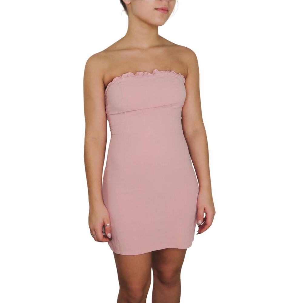 Lisa Says Gah Lottie Moss Blush Pink Strapless Mini Dress XS